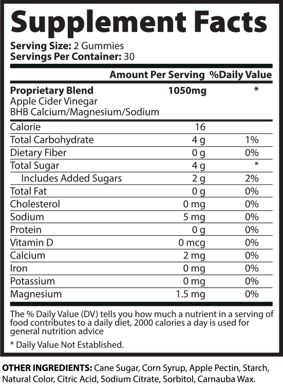 proton keto+acv gummies ingredients