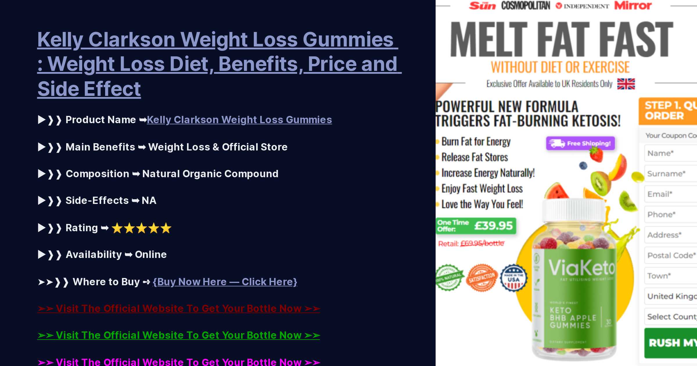 kelly clarkson weight loss diet gummies