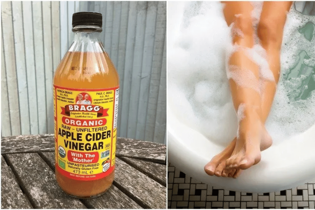 Soaking Your Feet in Apple Cider Vinegar