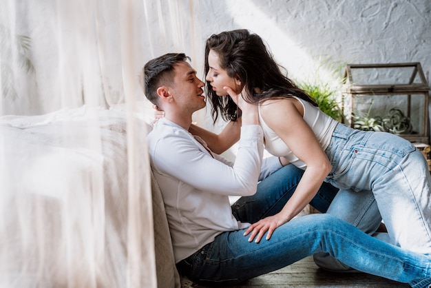 Premium Photo | Young couple spending time in their beautiful countryside house. romantic lifestyle moments