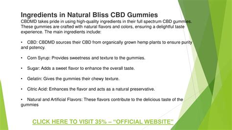 Discover the Natural Bliss of CBD Gummies Ingredients: A Comprehensive Guide to Unlocking Optimal Wellness