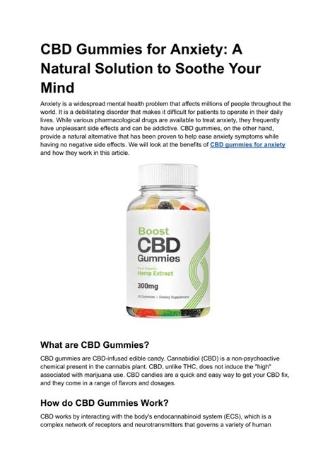 Soothe Your Anxiety with Anxiety CBD Gummies: A Natural and Effective Solution